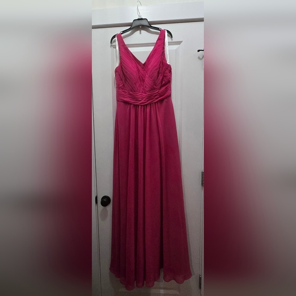 Azazie Pierrette Fuchsia Chiffon Dress - Picture 2 of 9